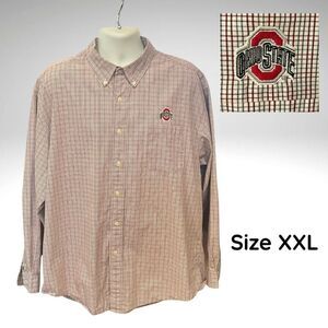 Ohio State Buckeyes Men’s Long Sleeve Checked Shirt – Size XXL